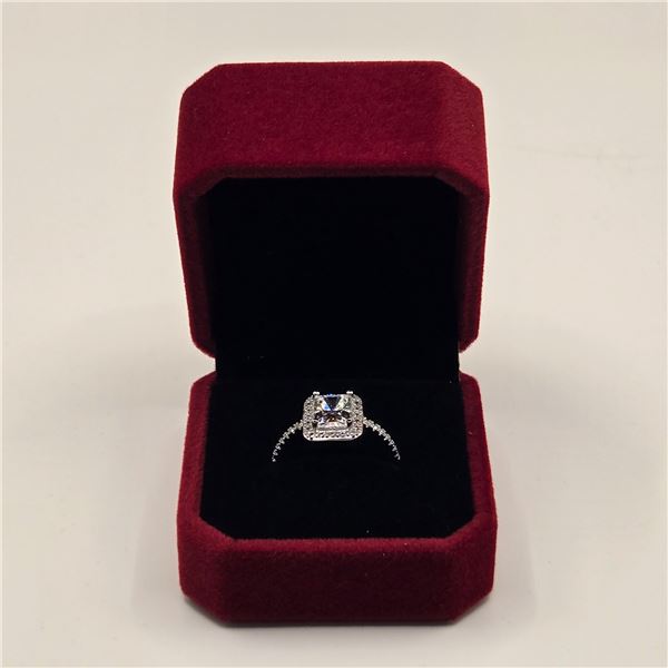 2.00 CT TW GRA CERTIFIED RADIANT CUT MOISSANITE STONE VVS D COLOR WITH 36 ROUND BRILLIANT CUT CUBIC 