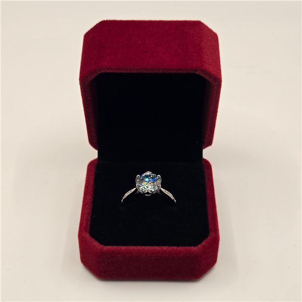 3.00 CT GRA CERTIFIED ROUND BRILLIANT CUT MOISSANITE STONE VVS LIGHT BLUE COLOR WITH 12 ROUND BRILLI