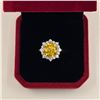 Image 3 : 107-3.00 CT GRA CERTIFIED ROUND BRILLIANT CUT MOISSANITE STONE VVS FANCY VIVID YELLOW COLOR WITH 16 