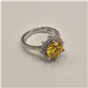 Image 4 : 107-3.00 CT GRA CERTIFIED ROUND BRILLIANT CUT MOISSANITE STONE VVS FANCY VIVID YELLOW COLOR WITH 16 