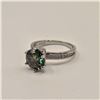 Image 4 : 3.00 CT GRA CERTIFIED ROUND BRILLIANT CUT MOISSANITE STONE VVS VIVID GREEN COLOR WITH 30 ROUND BRILL