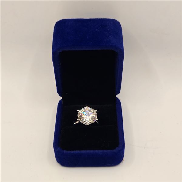 10.00 CT GRA CERTIFIED ROUND BRILLIANT CUT MOISSANITE STONE VVS D COLOR SET IN 6 CLAW HEAD SET IN 92