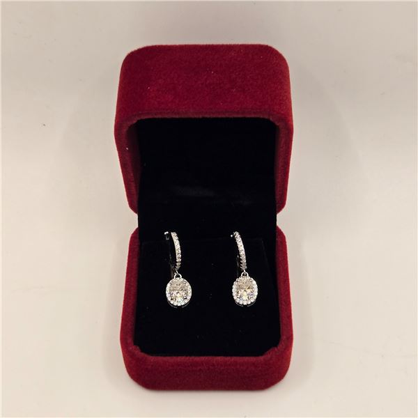 2.00 CT TW GRA CERTIFIED OVAL CUT MOISSANITE STONE VVS D COLOR WITH 60 ROUND BRILLIANT CUT CUBIC ZIR