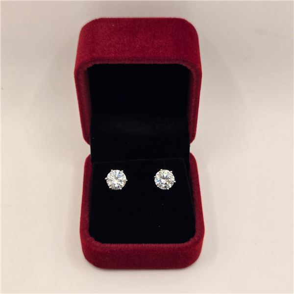 4.00 CT TW GRA CERTIFIED ROUND BRILLIANT CUT MOISSANITE STONES VVS D COLOR SET IN 6 CLAW BASKET HEAD