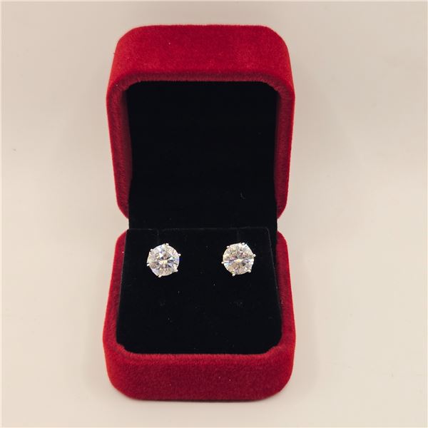 4.00 CT TW GRA CERTIFIED ROUND BRILLIANT CUT MOISSANITE STONES VVS D COLOR SET IN 6 CLAW FILAGREE HE