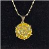 Image 4 : 10.00 CT GRA CERTIFIED ROUND BRILLIANT CUT MOISSANITE STONE VVS FANCY VIVID YELLOW COLOR SET IN 6 CL