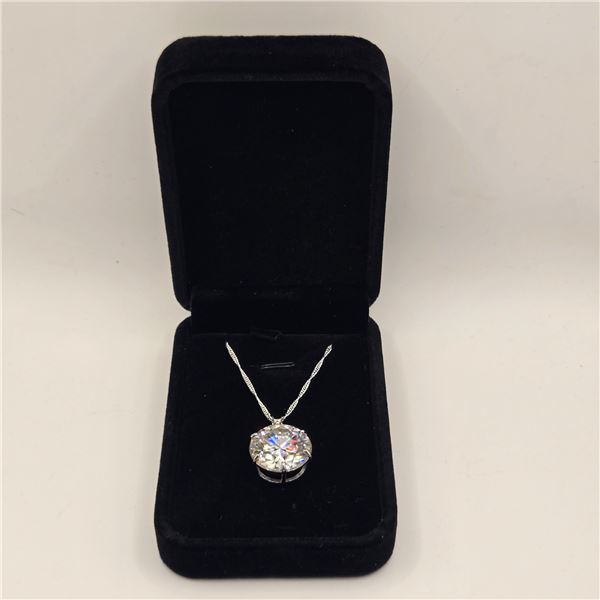 20.00 CT GRA CERTIFIED ROUND BRILLIANT CUT MOISSANITE STONE VVS D COLOR SET IN 6 CLAW HEAD SET IN 92