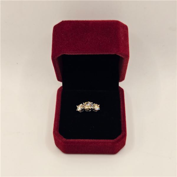 2.00 CT TW GRA CERTIFIED ROUND BRILLIANT CUT MOISSANITE STONE VVS D COLOR WITH 1.00 CT SET IN CENTER