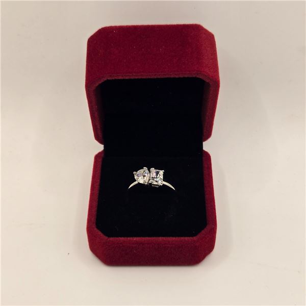 1.00 CT GRA CERTIFIED PEAR BRILLIANT CUT MOISSANITE STONE WITH 1.00 CT GRA CERTIFIED RADIANT CUT MOI