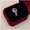 Image 2 : 2.00 CT TW GRA CERTIFIED ROUND BRILLIANT CUT MOISSANITE STONE VVS BLUE-GREEN COLOR WITH 12 BAGUETTE 