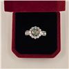 Image 3 : 2.00 CT TW GRA CERTIFIED ROUND BRILLIANT CUT MOISSANITE STONE VVS BLUE-GREEN COLOR WITH 12 BAGUETTE 