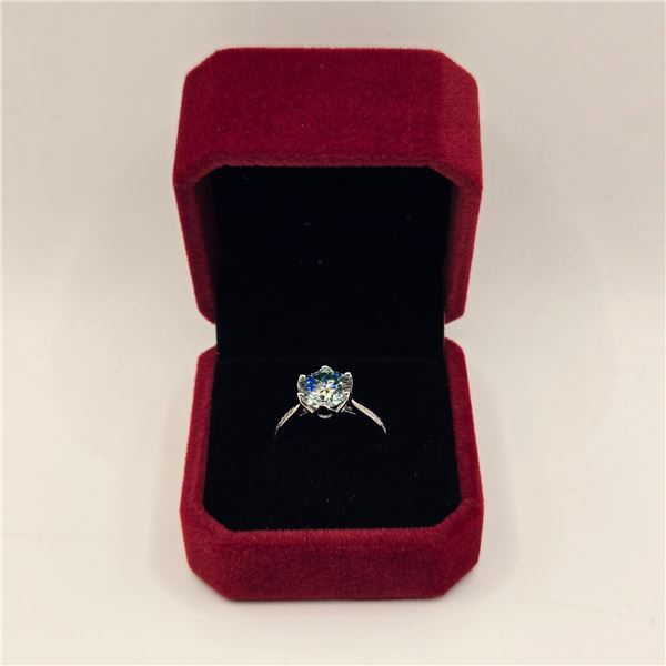 3.00 CT GRA CERTIFIED ROUND BRILLIANT CUT MOISSANITE STONE VVS LIGHT GREENISH BLUE COLOR WITH 12 ROU