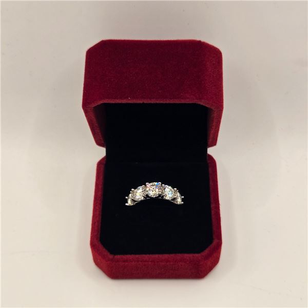 3.60 CT TW GRA CERTIFIED ROUND BRILLIANT CUT MOISSANITE STONES VVS D COLOR WITH THE 5 MOISSANITE STO
