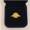 Image 2 : 5.00 CT GRA CERTIFIED ROUND BRILLIANT CUT MOISSANITE STONE VVS VIVID YELLOW COLOR WITH 32 ROUND BRIL