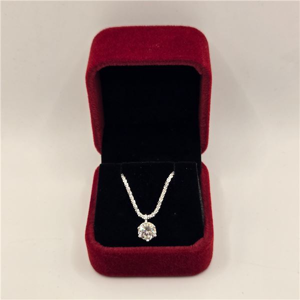 1.00 CT GRA CERTIFIED ROUND BRILLIANT CUT MOISSANITE STONE VVS D COLOR SET IN 6 CLAW HEAD SET IN 925