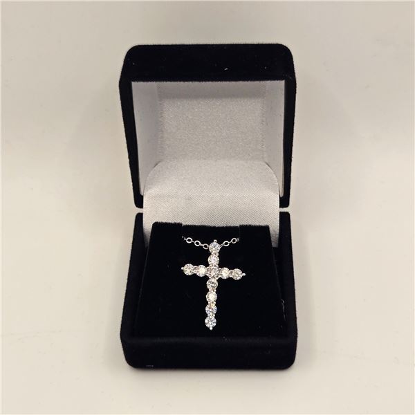 1.00 CT TW GRA CERTIFIED ROUND BRILLIANT CUT MOISSANITE STONES VVS D COLOR WITH 11 ROUND BRILLIANT C