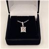 Image 2 : 1.00 CT GRA CERTIFIED PRINCESS CUT MOISSANITE STONE VVS D COLOR SET IN 4 CLAW BASKET PENDANT SET IN 