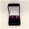 Image 1 : 6.00 CT TW ROUND CUT SYNTHETIC RUBIES CLEAR WITH INTENSE BLOOD RED COLOR SET IN 4 CLAW V HEAD SET IN