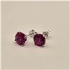 Image 4 : 6.00 CT TW ROUND CUT SYNTHETIC RUBIES CLEAR WITH INTENSE BLOOD RED COLOR SET IN 4 CLAW V HEAD SET IN