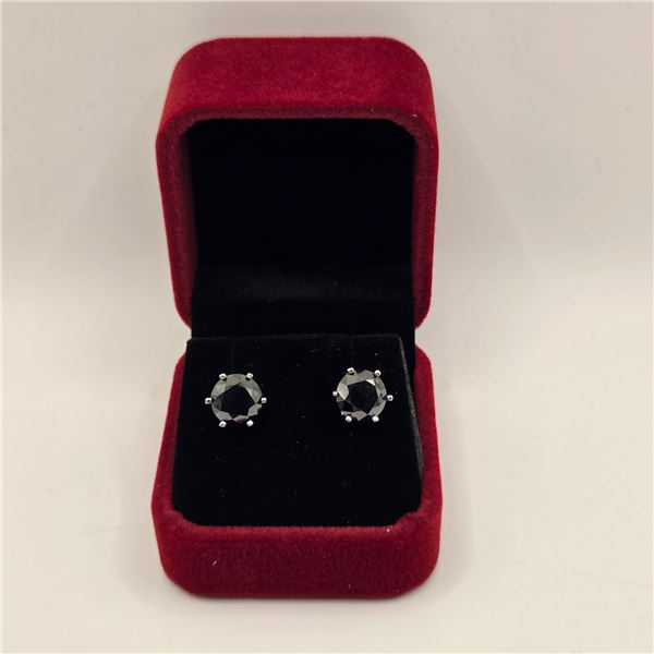 6.00 CT TW GRA CERTIFIED ROUND BRILLIANT CUT MOISSANITE STONES VVS BLACK COLOR SET IN 6 CLAW FILAGRE