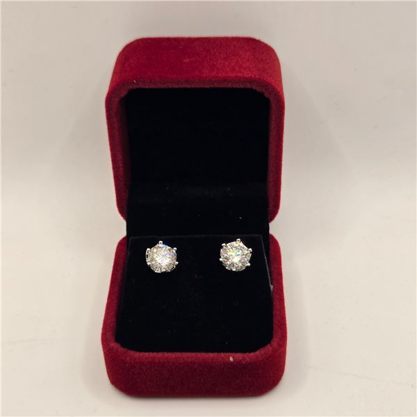 4.00 CT TW GRA CERTIFIED ROUND BRILLIANT CUT MOISSANITE STONES VVS D COLOR SET IN 6 CLAW FILAGREE HE