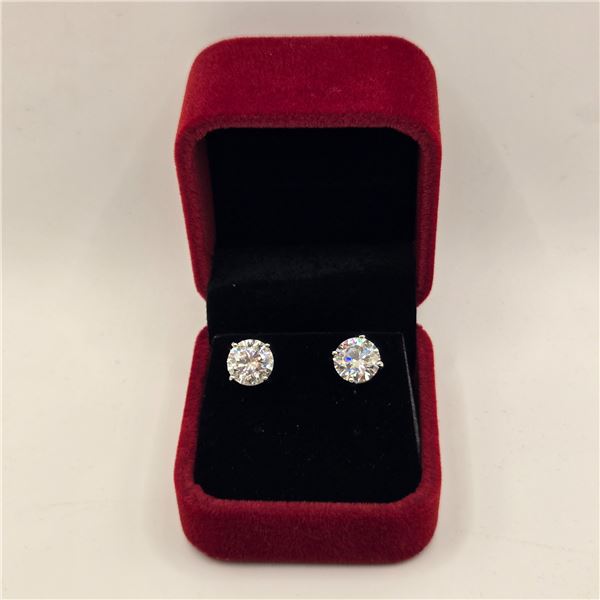 6.00 CT TW GRA CERTIFIED ROUND BRILLIANT CUT MOISSANITE STONES VVS D COLOR SET IN 6 CLAW BASKET HEAD