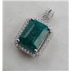 Image 2 : 2.4 ct Certified Silver Emerald gemstone Pendant ($7,869 Appraisal)
