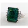 Image 1 : 5.9 ct Certified Silver Emerald gemstone Ring ($19,588 Appraisal)