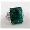 Image 2 : 5.9 ct Certified Silver Emerald gemstone Ring ($19,588 Appraisal)