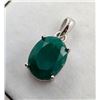 Image 1 : 3.8 ct Certified Silver Emerald gemstone Pendant ($14,041 Appraisal)
