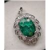 Image 1 : 5.5 ct Certified Silver Emerald gemstone Pendant ($13,960 Appraisal)