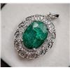 Image 2 : 5.5 ct Certified Silver Emerald gemstone Pendant ($13,960 Appraisal)