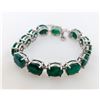 Image 1 : 18.6 ct Certified Silver Emerald gemstone Bracelet ($21,339 Appraisal)