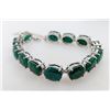 Image 2 : 18.6 ct Certified Silver Emerald gemstone Bracelet ($21,339 Appraisal)