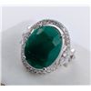 Image 1 : 6 ct Certified Silver Emerald gemstone Ring ($14,143 Appraisal)