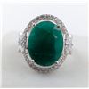 Image 2 : 6 ct Certified Silver Emerald gemstone Ring ($14,143 Appraisal)