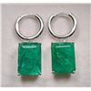 Image 1 : 6 ct Certified Silver Emerald gemstone Earings ($11,140 Appraisal)