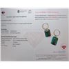 Image 3 : 6 ct Certified Silver Emerald gemstone Earings ($11,140 Appraisal)