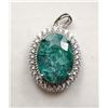 Image 1 : 5.6 ct Certified Silver Emerald gemstone Pendant ($14,700 Appraisal)