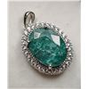 Image 2 : 5.6 ct Certified Silver Emerald gemstone Pendant ($14,700 Appraisal)