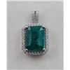 Image 1 : 2.4 ct Certified Silver Emerald gemstone Pendant ($7,206 Appraisal)