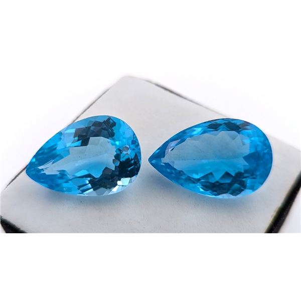 55.29 ct Certified Royal Blue Topaz gemstone Pair ($11,000 Appraisal)