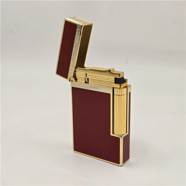 S.T. Dupont Ligne 2 Red Lacquer Lighter - Made in Paris, France