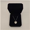 Image 1 : Platinum Plated 20.0mm Simulated Diamond (CZ) HeartLocket Necklace w/ 7.0mm Synthetic Pearl - Chain 