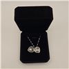 Image 2 : Platinum Plated 20.0mm Simulated Diamond (CZ) HeartLocket Necklace w/ 7.0mm Synthetic Pearl - Chain 