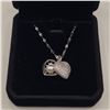 Image 3 : Platinum Plated 20.0mm Simulated Diamond (CZ) HeartLocket Necklace w/ 7.0mm Synthetic Pearl - Chain 