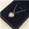 Image 5 : Platinum Plated 20.0mm Simulated Diamond (CZ) HeartLocket Necklace w/ 7.0mm Synthetic Pearl - Chain 