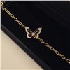 Image 3 : 18k Gold Plated 28.0mm Simulated Diamond (CZ) Butterfly Bracelet - Adjustable 6"-7" Long