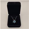 Image 1 : Platinum Plated 34.0mm Simulated Diamond (CZ) Snowflak Necklace - Chain 18" Long