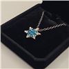 Image 3 : Platinum Plated 34.0mm Simulated Diamond (CZ) Snowflak Necklace - Chain 18" Long